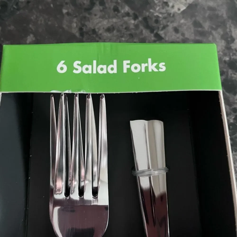 Oneida Premium Stainless Steel Arc Everyday Flatware Salad Forks, Set of 6